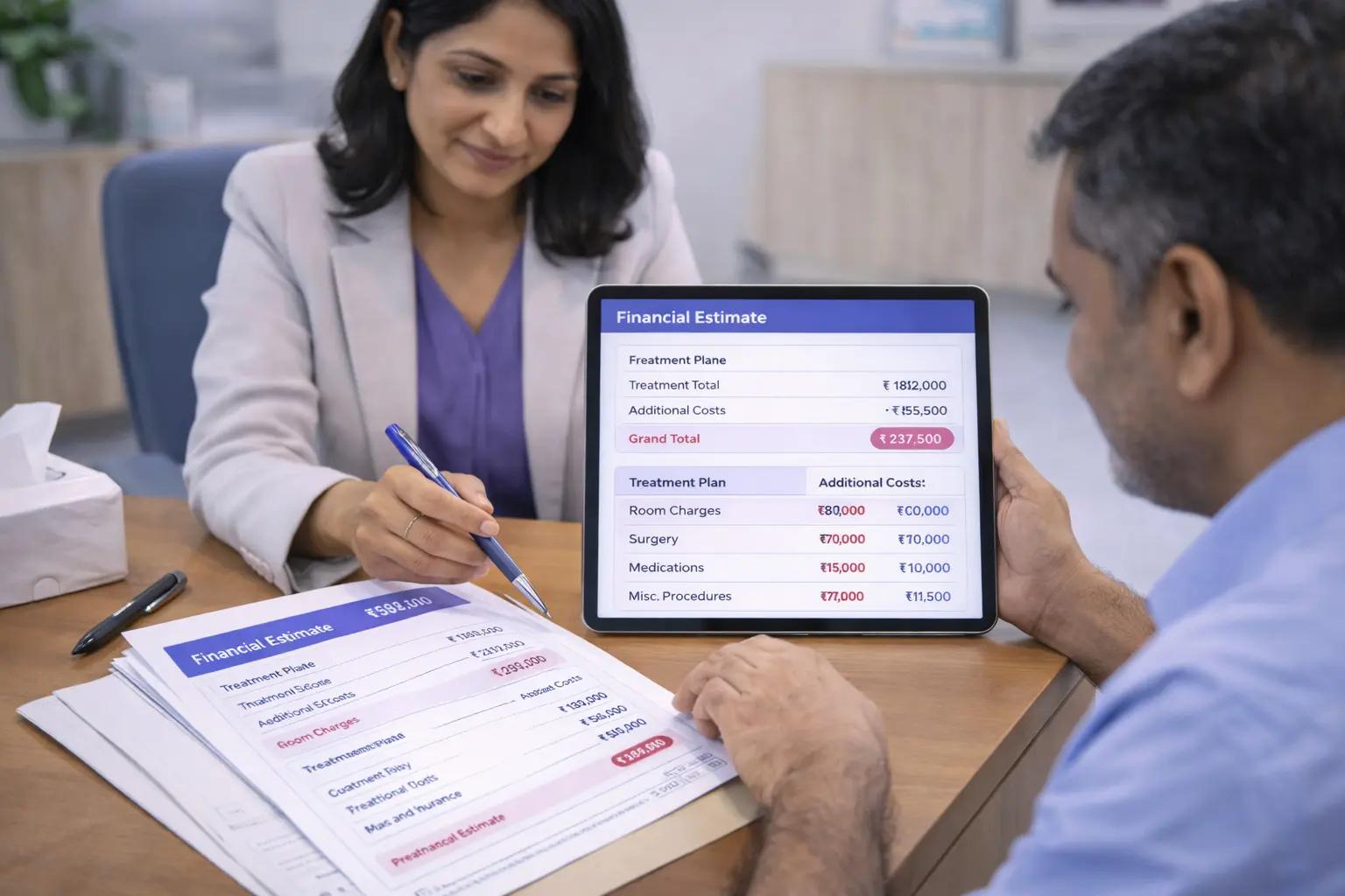 Patients uploading medical and insurance documents for pre-admission counselling