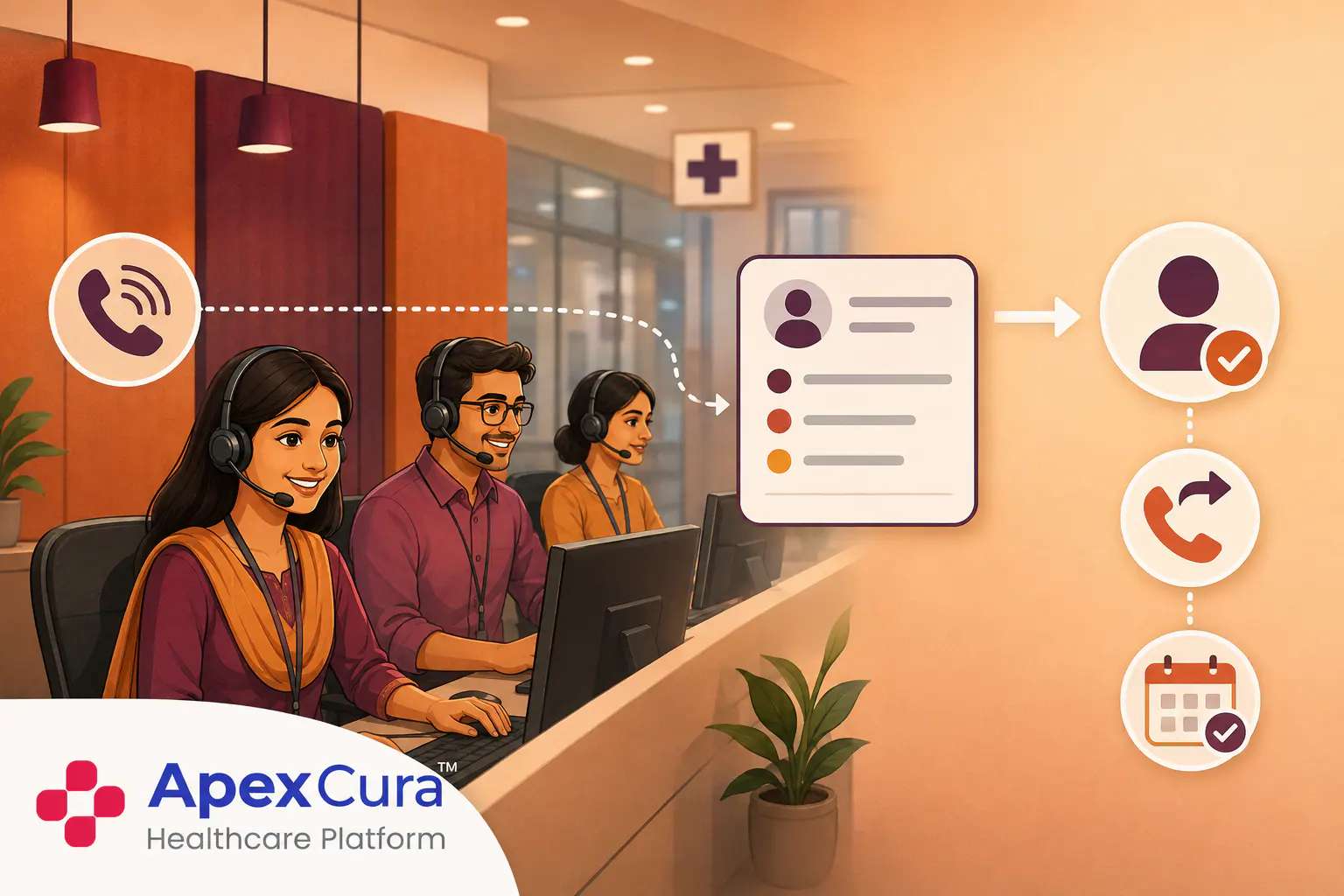 Hospital call centre CRM preserving patient enquiry context, ownership, callbacks and appointment outcomes