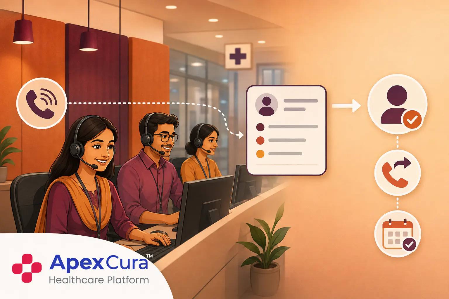 Hospital call centre CRM preserving patient enquiry context, ownership, callbacks and appointment outcomes