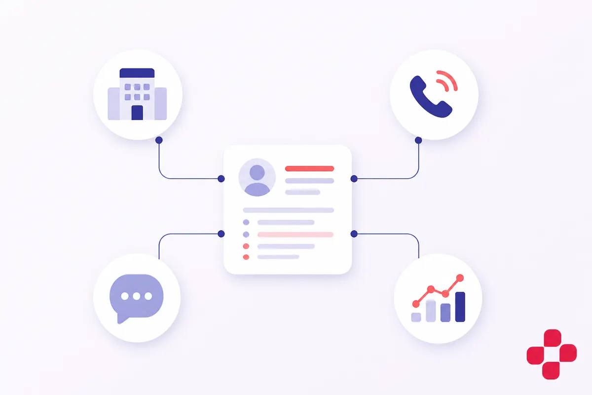 Hospital CRM integration connecting IVR, website, WhatsApp, appointments, HIMS visits and patient revenue data